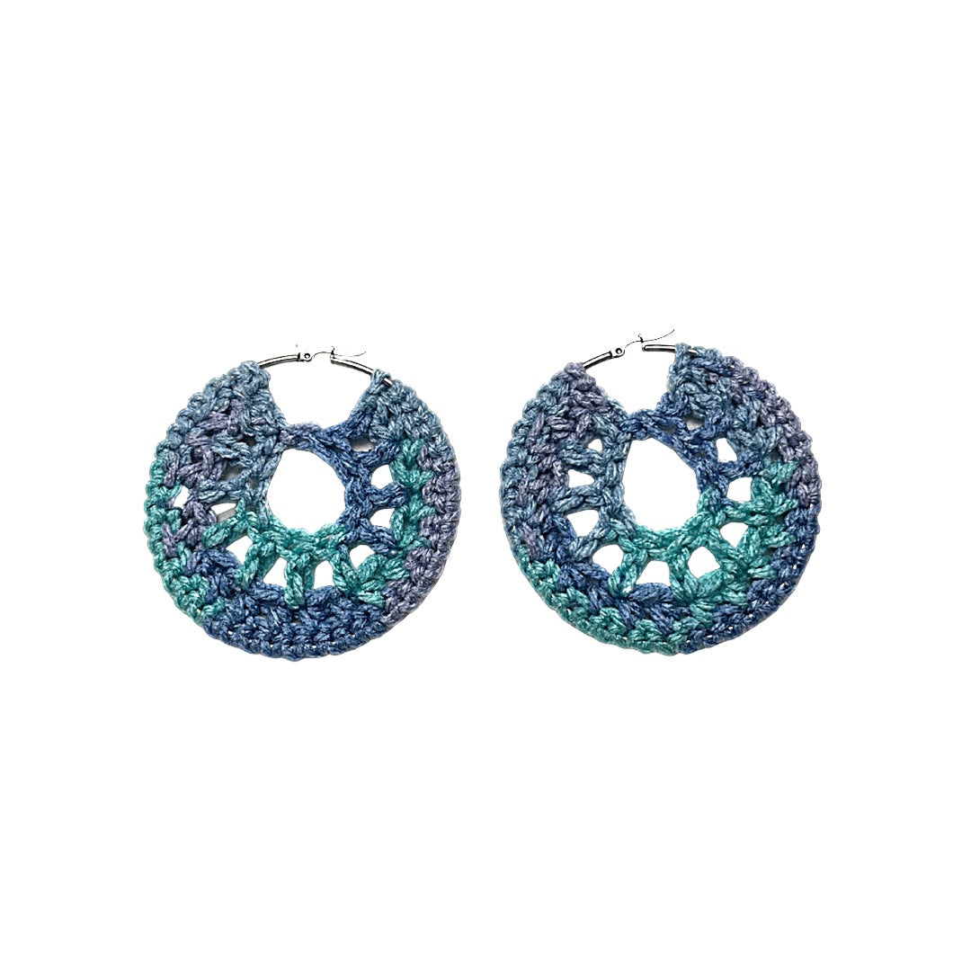 AfroSoFly Crochet Hoops--Aqua Fly