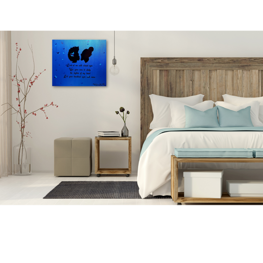 Metallic Blue Heart Canvas