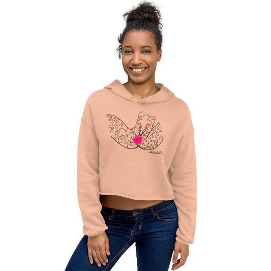Lotus Flower Womb Crop Hoodie